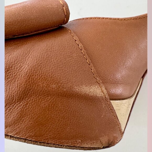 Stuart Weitzman “Friller” Camel Leather Slingback Heels – Size 7.5 - Picture 6 of 12